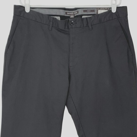 Michael Kors Men's Black Pants Size 36x32 Slim Fit Stretch Mid Rise NWT $98.00 - Picture 3 of 15